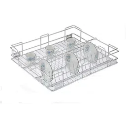 keepwell Plate Kitchen Rack Stainless Steel Cup & Saucer Basket | Modular Kitchen basket | Kitchen Cabinet | Kitchen Trolley | Storage Basket For Kitchen Utensils (Size: 17x20x4 Inch) Steel-picture-28