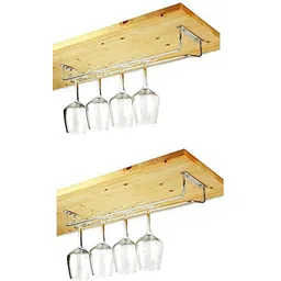 keepwell Stainless Steel Wine Glass Rack (Pack of 2) | Wine Glass Holder | Wine Rack For Pub And Club Size (15.5 Inch) Stainless Steel Wine Rack-picture-28