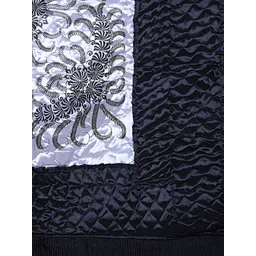 KEERRAZ Grey & White Floral 210 TC Queen Bedsheet with 2 Pillow Covers image 4