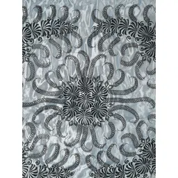 KEERRAZ Grey & White Floral 210 TC Queen Bedsheet with 2 Pillow Covers image 2