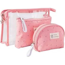Keetly 3 Pack Toiletry Bag Organiser, PVC Travel Bag for Toiletries Handbags for Women Cosmetic Makeup Pouch Bag Makeup Case Bag Small Wallet Clear with Zipper Transparent(Rose)-picture-33