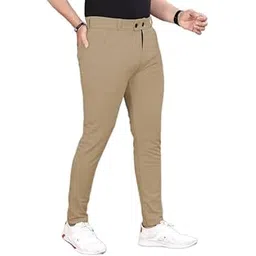 keffto Men’s Slim Fit Lycra Blend Stretch Trousers | 2 Button Closure | Side Pockets | Formal & Casual Wear-picture-27