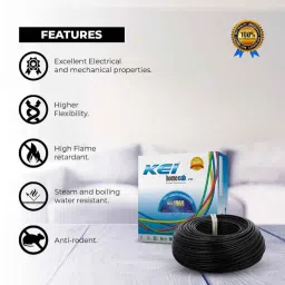 KEI 1.5 Sqmm Single Core Homecab FR Black Copper Unsheathed Flexible Cable, Length: 90 m image 2