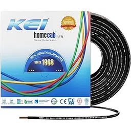 KEI WIRES & CABLES Homecab 1 sqmm 1 Core Copper Flame Retardant House Wire PVC Insulated Cable for Domestic & Industrial Electrical Wiring (Black, 90 Meters)-picture-22