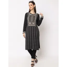 KEIKO Ethnic Motifs Printed Straight Kurta-picture-15