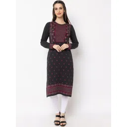 KEIKO Ethnic Motifs Woven Design Straight Kurta-picture-21