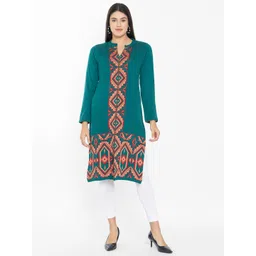 KEIKO Floral Printed Mandarin Collared Kurta-picture-15