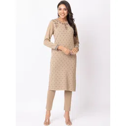 KEIKO Geometric Woven Design Acrylic Kurta-picture-26