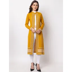 KEIKO Self Design Acrylic Longline Button Shrug-picture-15