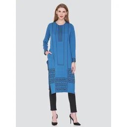 KEIKO Women Blue & Black Ethnic Motifs Printed Kurta-picture-38