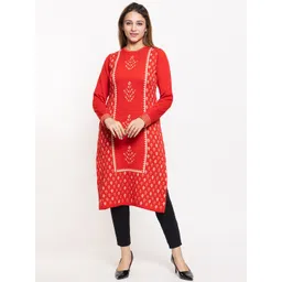 KEIKO Women Red Ethnic Motifs Printed Kurta-picture-32
