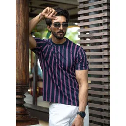 KEITH KARTER Men Striped Round Neck Muscle Fit T-shirt-picture-12