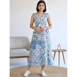 KEIYONA Print A-Line Midi Dress-picture-25