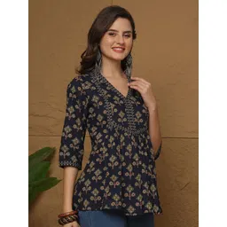 KEIYONA Print Ethnic Cotton Top-picture-12