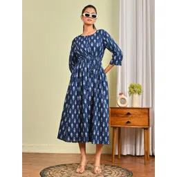 KEIYONA Printed Fit & Flare Midi Dress-picture-36