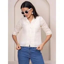 KEIYONA Women Shirt Collar Cotton Crop Top-picture-28