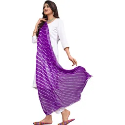kemza Chiffon Striped Purple Women Dupatta-picture-15