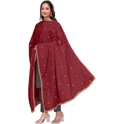 Kemza Ethnic Motifs Embroidered Dupatta with Sequinned-picture-15