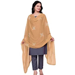 Kemza Floral Printed Dupatta With Lace Border-picture-2