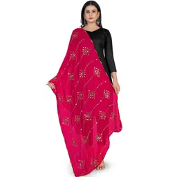 Kemza Geometric Embroidered Chiffon Dupatta With Mirror Work-picture-25