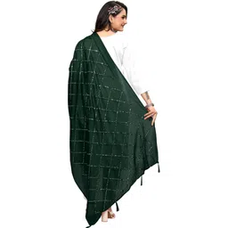 kemza Pure Cotton Embroidered Green Women Dupatta-picture-23