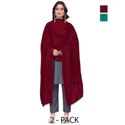 Kemza Selection Of 2 Embroidered Phulkari Dupatta-picture-2