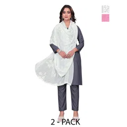 Kemza Selection Of 2 Embroidered Phulkari Dupatta-picture-0