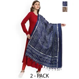 Kemza Selection Of 2 Ethnic Motifs Printed Block Print Dupattas-picture-34