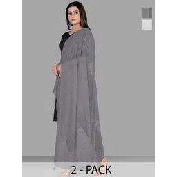 Kemza Selection Of 2 Floral Printed Chiffon Dupattas-picture-42