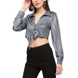 KENDALL + KYLIE Grey Slim Fit Shirt-picture-38