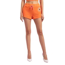 KENDALL + KYLIE Orange Printed Mid Rise Shorts-picture-38