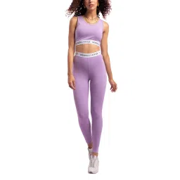 KENDALL + KYLIE Purple Cotton Sports Tights image 4