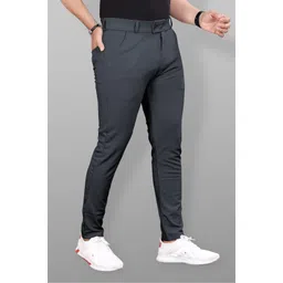 kendore Men Slim Fit Black Linen Blend Trousers-picture-12
