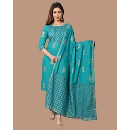 kenix world Women Floral Print Straight Kurta Set-picture-52