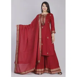 kenix world Women Viscose Rayon Kurta Palazzo Dupatta Set-picture-16