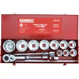 kennedy Kennedy-Pro 25.4 mm (1 Inch) Square Drive Metric Socket (Set of 15 Piece)-picture-13
