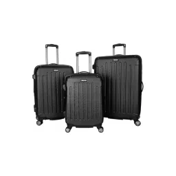 Kenneth Cole Black Textured Large Checked Luggage-picture-14