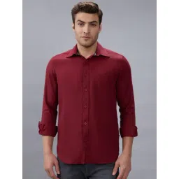Kenneth Cole Deep Burgandy Solid Slim Fit Shirt-picture-32