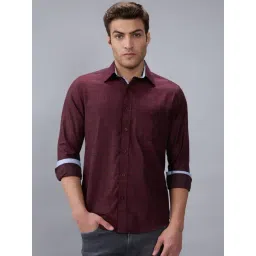 Kenneth Cole Maroon Checked Slim Fit Shirt-picture-24