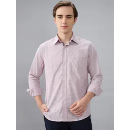 Kenneth Cole Men Micro Checked Spread Collar Cotton Casual Shirt-picture-16