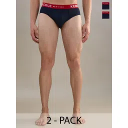 Kenneth Cole Navy Solid Cotton Skinny Fit Briefs - Pack of 2-picture-11