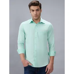 Kenneth Cole Pastel Green Cotton Solid Slim Fit Shirt-picture-17