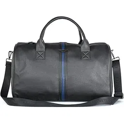 kenneth cole Unisex Travel 30L Duffle Bag | Durable PU Vegan Leather | Detachable Adjustable Strap & Sturdy Stitching | Spacious & Stylish Travel, Gym, Weekend Bag for Men & Women | Black-picture-23