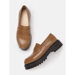 Kenneth Cole Women Leather Penny Loafers with Chunky Sole-picture-35