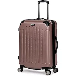 kenneth cole reaction Renegade 24" Hardside Expandable 8-Wheel Spinner Checked Luggage, Rose Gold-picture-5