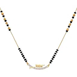 kennice Mangalsutra Arrow in Heart Love Pendant American Diamond Gold-Plated Tanmaniya Nallapusalu For Women-picture-19