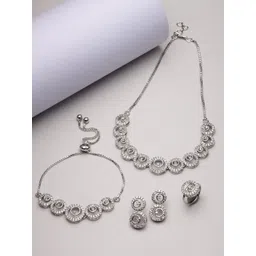 Kennice Rhodium-Plated AD Studded Jewellery Set-picture-26