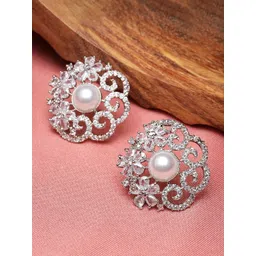 Kennice Rhodium-Plated Floral Studs Earrings-picture-27
