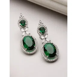 Kennice Rhodium-Plated Oval Drop Earrings-picture-24