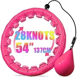 KENSTICKWeighted Hula Ring Hoop Weight Loss Circle Detachable with 24 Ring(52 Inch) 360 Degree Spinning Ball for Men & Women Adults Weight Loss, Smart Exercise Equipment - (Multicolour)-picture-18